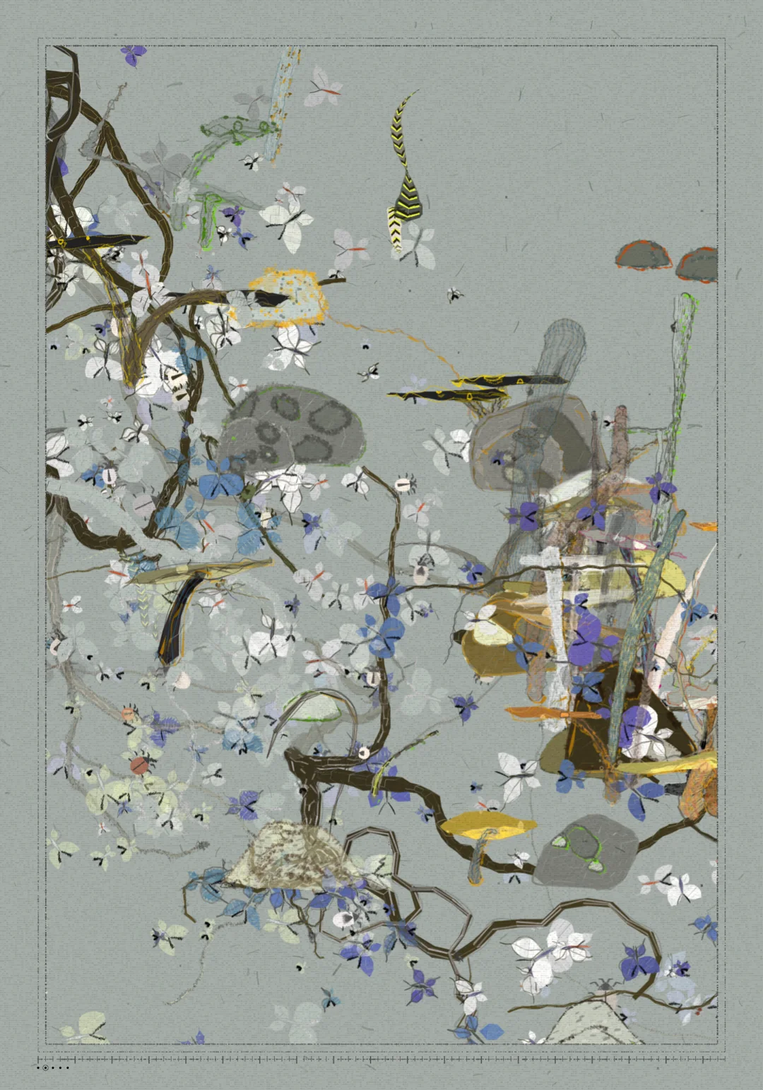 Polypaths number 312, a sparse grey-green branching composition