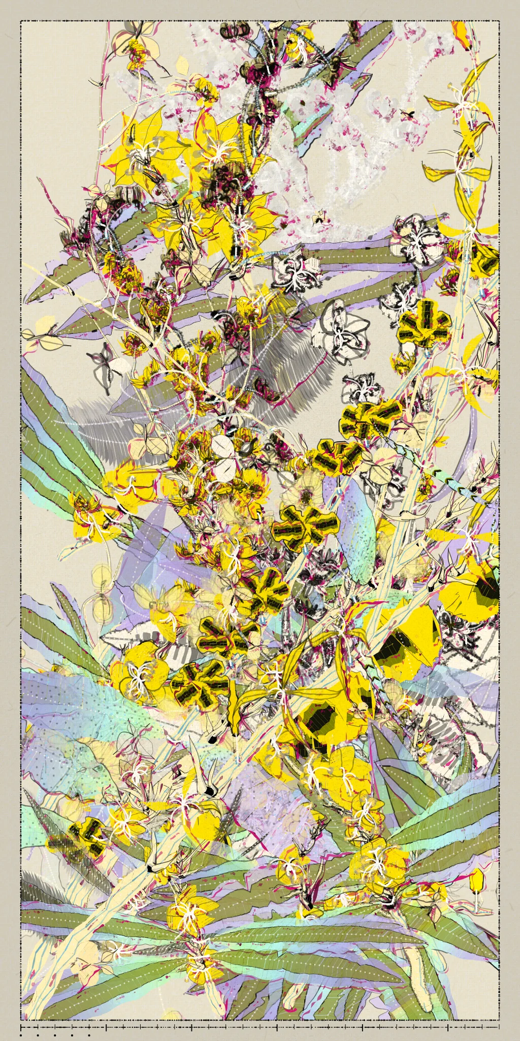 Polypaths number 412, a dense yellow branching composition