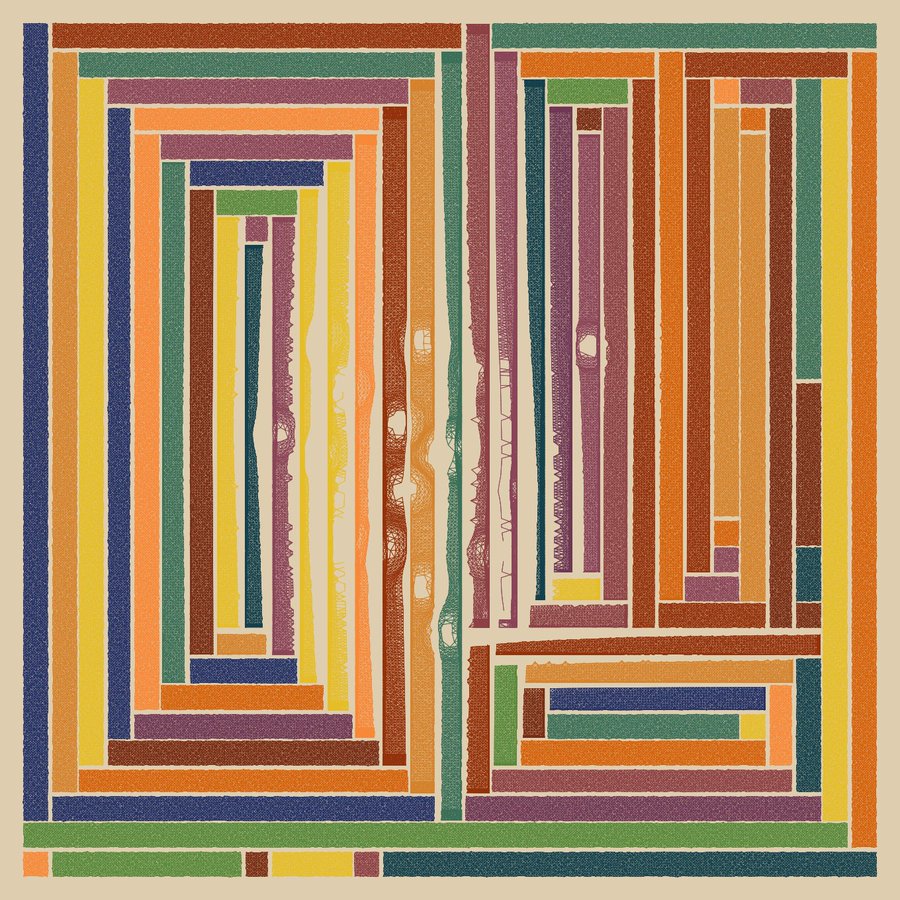 Earliest saved Edifice work in progress, plate IV: nested polychrome bands.