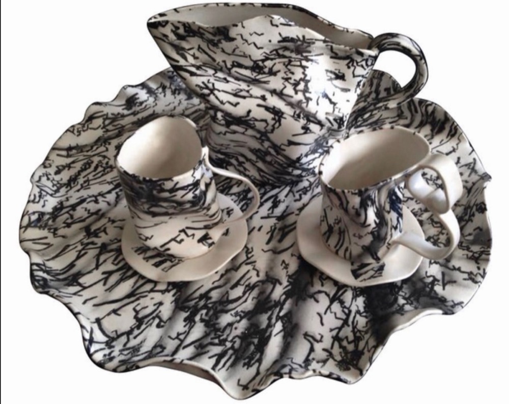 The Looking Glass Tea Set by Claudia Hart, Spalter collection